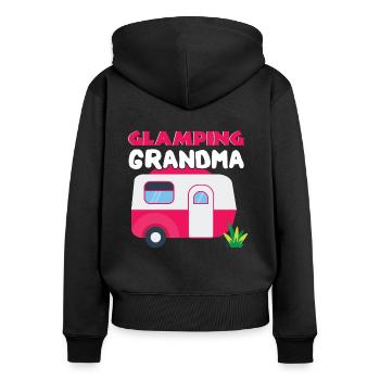 Adventure Vacation Glamp Grandma Grandmom Camping - Women's Premium Organic Zip Hoodie - black - Back - Julia (174cm)