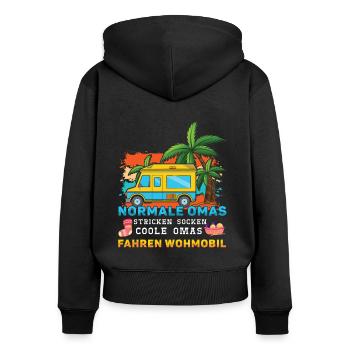 Cool Grandmom Driver Camper Camp Camping - Women's Premium Organic Zip Hoodie - black - Back - Julia (174cm)