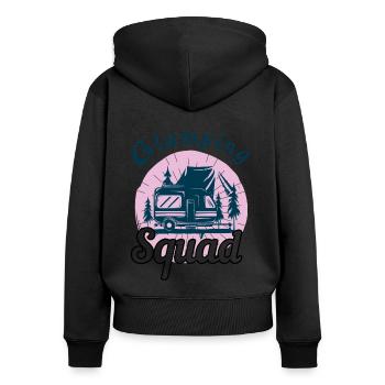 Camp Squad Adventure Vacation Glamp Go Camping - Frauen Premium Bio Zip Hoodie - Schwarz - Hinten - Julia (174cm)