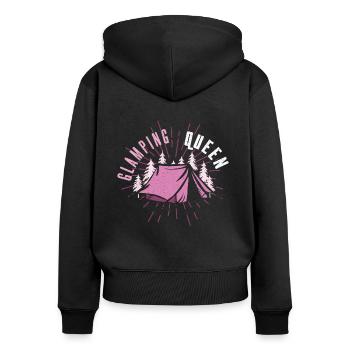 Squad Adventure Vacation Glamp Camp Camper Camping - Frauen Premium Bio Zip Hoodie - Schwarz - Hinten - Julia (174cm)