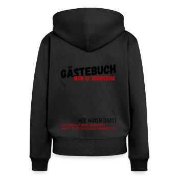 41. Geburtstag Gästebuch 41 Jahre - Frauen Premium Bio Zip Hoodie - Schwarz - Hinten - Julia (174cm)