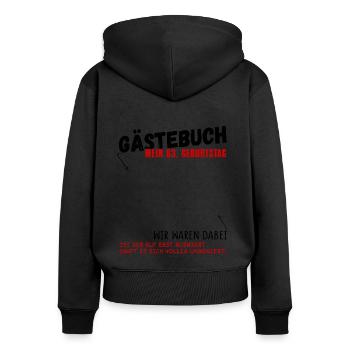 63. Geburtstag Gästebuch 63 Jahre - Frauen Premium Bio Zip Hoodie - Schwarz - Hinten - Julia (174cm)