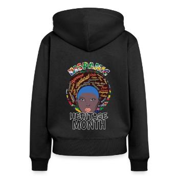 Latina Latin Spanish Flags Hispanic Heritage Month - Women's Premium Organic Zip Hoodie - black - Back - Julia (174cm)