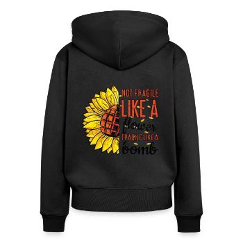 Not Like Flower Feminism Rights Womens Equality - Frauen Premium Bio Zip Hoodie - Schwarz - Hinten - Julia (174cm)