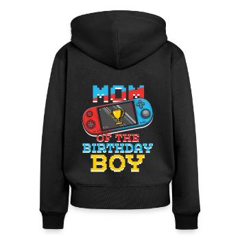 Maman de Gamer Amateur de jeux vidéo Gamer - Sweat à capuche zippé Premium bio Femme - noir - Dos - Julia (174cm)