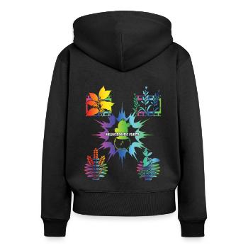 Occult Art Plants Goblincore Gothic Halloween - Frauen Premium Bio Zip Hoodie - Schwarz - Hinten - Julia (174cm)