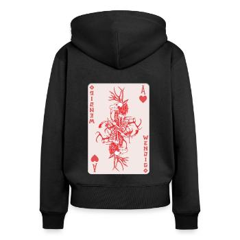 Créature folklorique Wendigo Card Halloween Cryptid - Sweat à capuche zippé Premium bio Femme - noir - Dos - Julia (174cm)