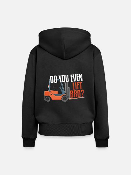 Heben Sie Gabelstaplerfahrer Fahrer Gabelstapler - Frauen Premium Bio Zip Hoodie - Schwarz