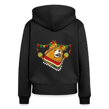 Love Dog Chowchow Lustiger Taco Happy Cinco De Mayo - Frauen Premium Bio Zip Hoodie - Schwarz - Hinten - Julia (174cm)