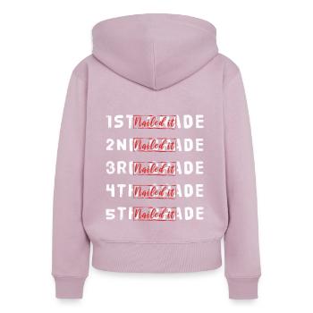 School Last Class Graduate Elementary Graduation - Women's Premium Organic Zip Hoodie - dusky pink - Back - Julia (174cm)