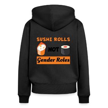 Sushi Féminisme féministe Droits Égalité des femmes - Sweat à capuche zippé Premium bio Femme - noir - Dos - Julia (174cm)