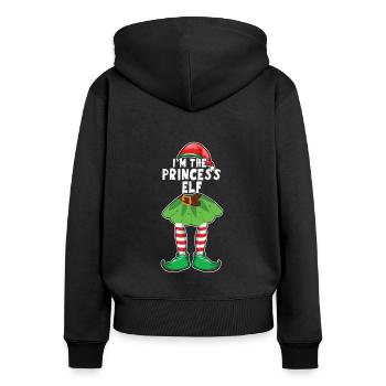 Mädchen Prinzessin Elf Weihnachtsmann Winterurlaub Weihnachten - Frauen Premium Bio Zip Hoodie - Schwarz - Hinten - Julia (174cm)