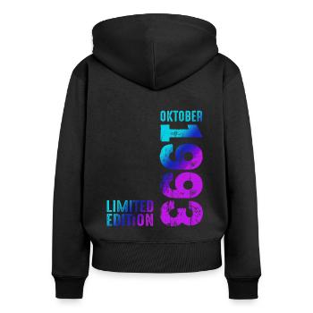Oktober 1993 Year 1993 Retro 1993 Vintage 1993 - Frauen Premium Bio Zip Hoodie - Schwarz - Hinten - Julia (174cm)