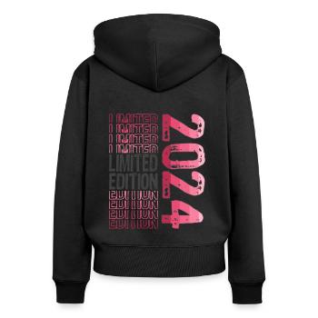 Limited Edition Since 2024 Birthday Vintage 2024 - Women's Premium Organic Zip Hoodie - black - Back - Julia (174cm)
