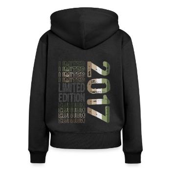 Limited Edition seit 2017 Geburtstag Vintage 2017 - Frauen Premium Bio Zip Hoodie - Schwarz - Hinten - Julia (174cm)