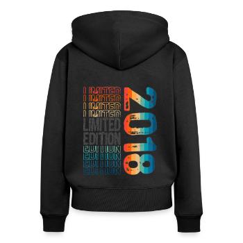 Limited Edition since 2018 Birthday Vintage 2018 - Women's Premium Organic Zip Hoodie - black - Back - Julia (174cm)