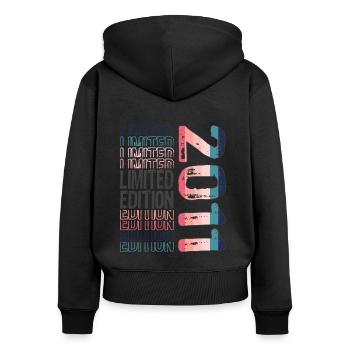 Limited Edition seit 2011 Geburtstag Vintage 2011 - Frauen Premium Bio Zip Hoodie - Schwarz - Hinten - Julia (174cm)