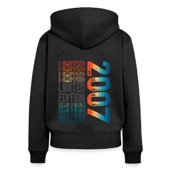 Limited Edition Since 2007 Birthday Vintage 2007 - Women's Premium Organic Zip Hoodie - black - Back - Julia (174cm)