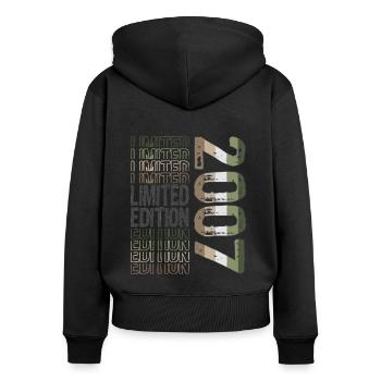 Limited Edition Since 2007 Birthday Vintage 2007 - Women's Premium Organic Zip Hoodie - black - Back - Julia (174cm)