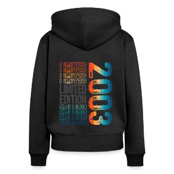 Limited Edition Since 2003 Birthday Vintage 2003 - Women's Premium Organic Zip Hoodie - black - Back - Julia (174cm)