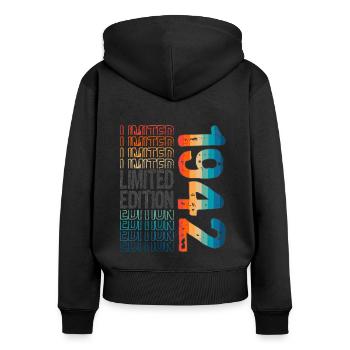 Limited Edition seit 1942 Geburtstag Vintage 1942 - Frauen Premium Bio Zip Hoodie - Schwarz - Hinten - Julia (174cm)