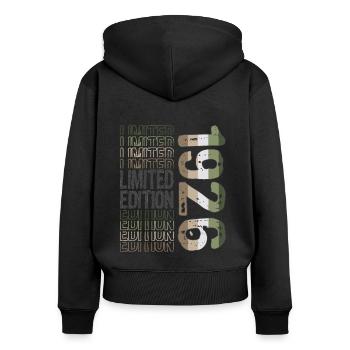 Limited Edition Since 1926 Birthday Vintage 1926 - Women's Premium Organic Zip Hoodie - black - Back - Julia (174cm)