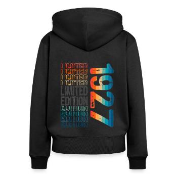 Limited Edition seit 1927 Geburtstag Vintage 1927 - Frauen Premium Bio Zip Hoodie - Schwarz - Hinten - Julia (174cm)