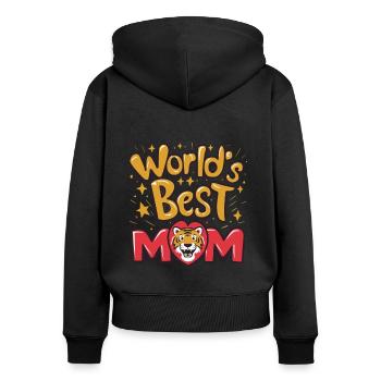 Best Mom Forever - Cadeau de fête des mères - Sweat à capuche zippé Premium bio Femme - noir - Dos - Julia (174cm)
