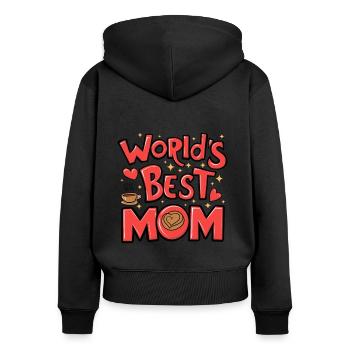 Best Mom Forever - Cadeau de fête des mères - Sweat à capuche zippé Premium bio Femme - noir - Dos - Julia (174cm)
