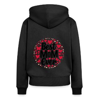 Best Mom Forever - Cadeau de fête des mères - Sweat à capuche zippé Premium bio Femme - noir - Dos - Julia (174cm)