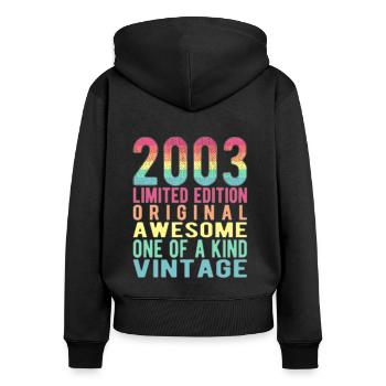 Limited Edition Since 2003 Birthday Vintage 2003 - Women's Premium Organic Zip Hoodie - black - Back - Julia (174cm)