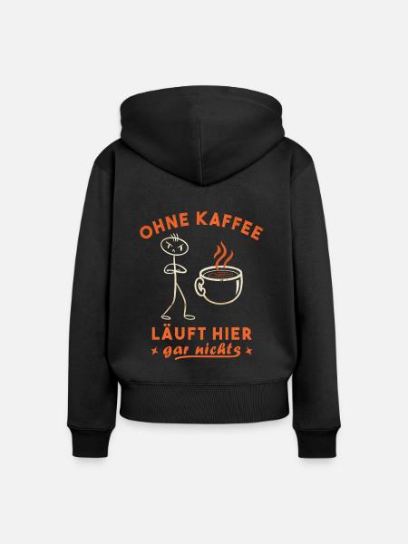 Kaffeetrinker Morgenmuffel Kaffeeliebhaber - Frauen Premium Bio Zip Hoodie - Schwarz