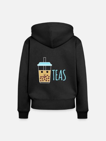 Boba Tea Boba-Tee Partnerlook - Frauen Premium Bio Zip Hoodie - Schwarz