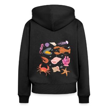 Crustacean Core Crustacean Shirt Gift - Women's Premium Organic Zip Hoodie - black - Back - Julia (174cm)