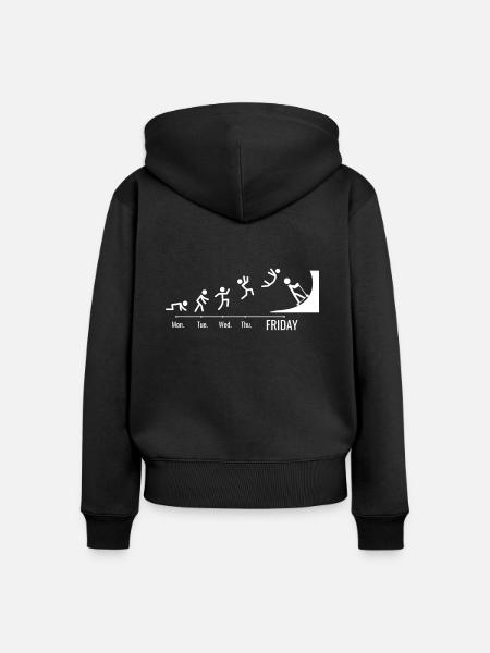 Tretroller Kick-scooter Wochenende Tretroller - Frauen Premium Bio Zip Hoodie - Schwarz