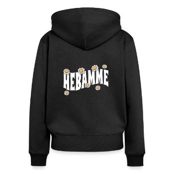 Geburtshelferin niedliche Blumen Hebamme - Frauen Premium Bio Zip Hoodie - Schwarz - Hinten - Julia (174cm)