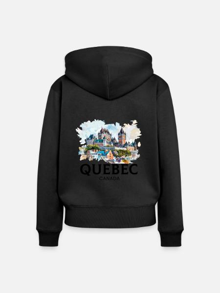 Quebec Canada Montreal, quebec flag - Frauen Premium Bio Zip Hoodie -