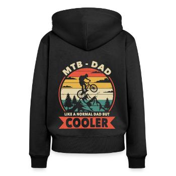 MTB Dad like a normal dad but cooler - Frauen Premium Bio Zip Hoodie - Schwarz - Hinten - Julia (174cm)