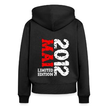 2012 Mai Limited Edition Geburtstag Geschenk - Frauen Premium Bio Zip Hoodie - Schwarz - Hinten - Julia (174cm)