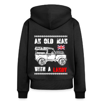 An Old Man With A Landy - Frauen Premium Bio Zip Hoodie - Schwarz - Hinten - Julia (174cm)