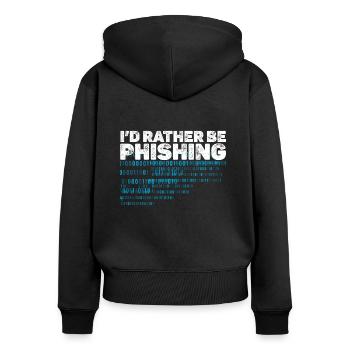 i d rather be phishing, cyber security team - Sweat à capuche zippé Premium bio Femme - noir - Dos - Julia (174cm)
