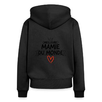 Meilleure mamie du monde. - Sweat à capuche zippé Premium bio Femme - noir - Dos - Julia (174cm)