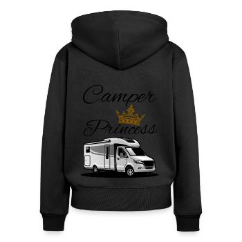 Camper Princesse-Camper Princesse - Sweat à capuche zippé Premium bio Femme - noir - Dos - Julia (174cm)