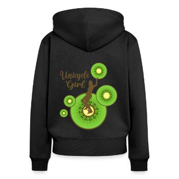 unicycle unicycle artist unicycle unicycle-girl - Women's Premium Organic Zip Hoodie - black - Back - Julia (174cm)