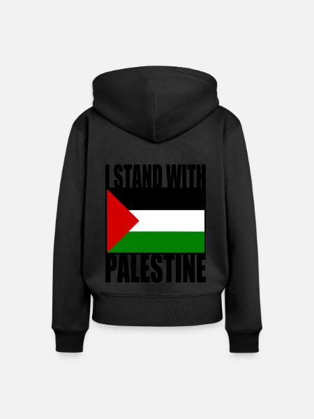 I stand with palestine - Frauen Premium Bio Zip Hoodie - Schwarz