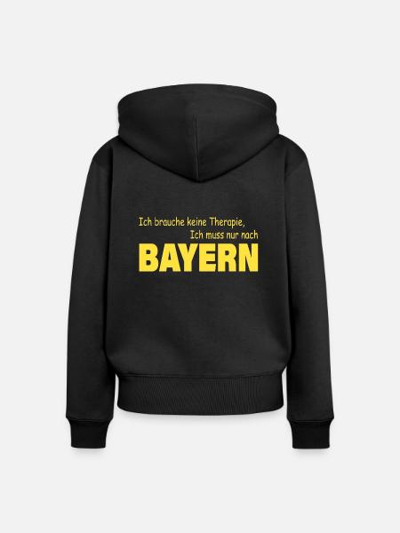 Therapie BAYERN - Frauen Premium Bio Zip Hoodie - Schwarz