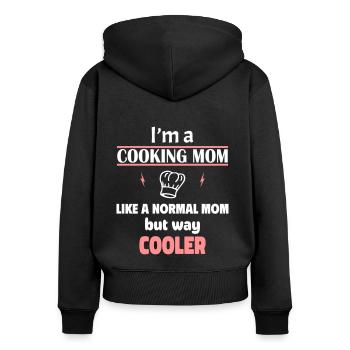 Cooking Mom - Women's Premium Organic Zip Hoodie - black - Back - Julia (174cm)