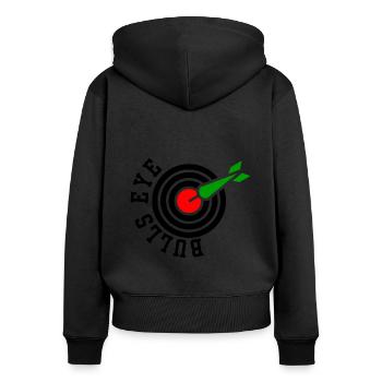 Bulls Eye Darts Darts Player Jeu de fléchettes Fans de fléchettes - Sweat à capuche zippé Premium bio Femme - noir - Dos - Julia (174cm)