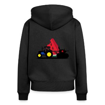 Cherson UKRAINE Wassermelone Kiew ukrain - Frauen Premium Bio Zip Hoodie - Schwarz - Hinten - Julia (174cm)