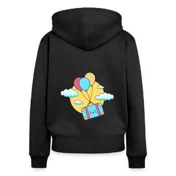 Excuse me while I travel the world - Women's Premium Organic Zip Hoodie - black - Back - Julia (174cm)